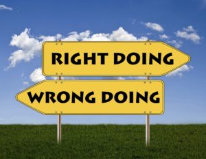 Right doing wrong doing